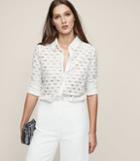Reiss Simonetta - Lace Shirt In White, Womens, Size 0
