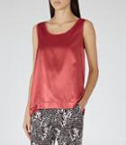 Reiss Kyan - Womens Silk-front Tank Top In Red, Size M