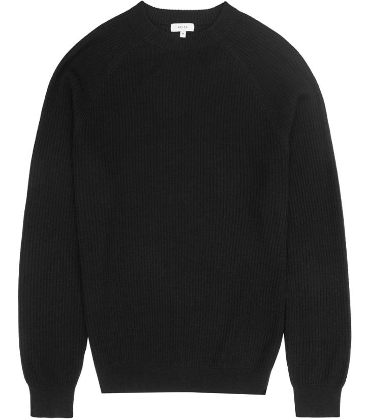 Reiss Tribe - Mens Crew-neck Jumper In Black, Size Xs