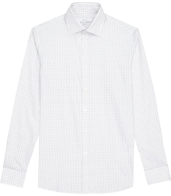 Reiss Cole - Mens Sketch Check Shirt In White, Size S