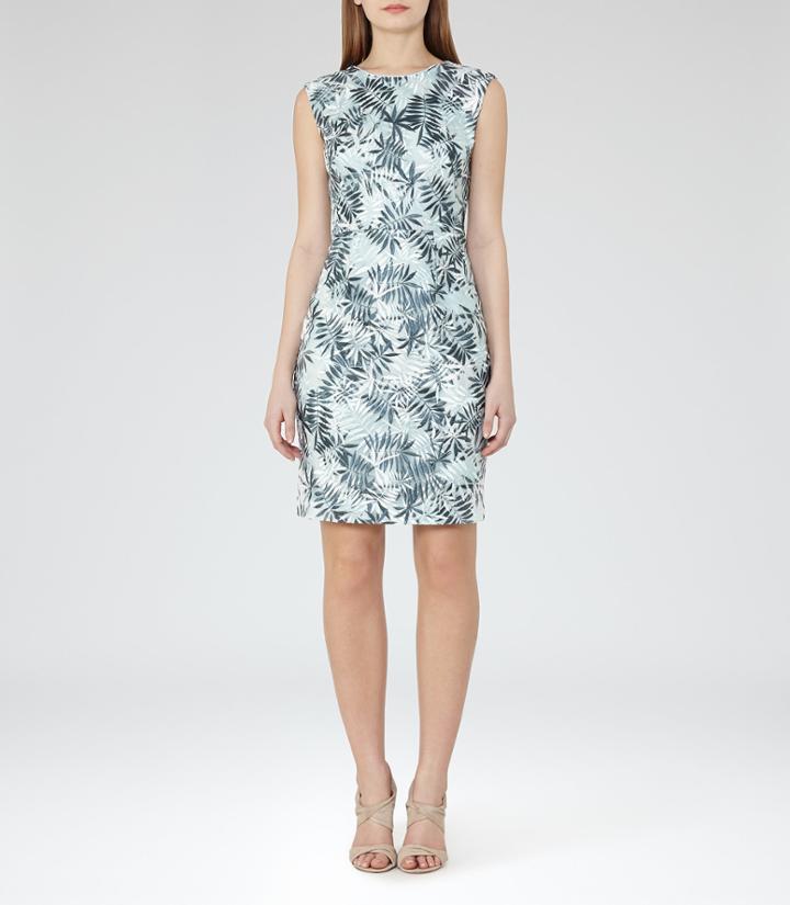 Reiss Kim - Womens Embroidered-detail Dress In Green, Size 6