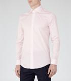 Reiss Zinc - Mens Slim Stretch Shirt In Pink, Size S