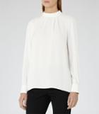 Reiss Aleka - High-neck Top In White, Womens, Size 0