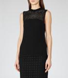Reiss Leigh - Womens High-neck Lace Top In Black, Size L