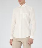 Reiss Lynas - Mens Slim-fit Stripe Shirt In Brown, Size Xs