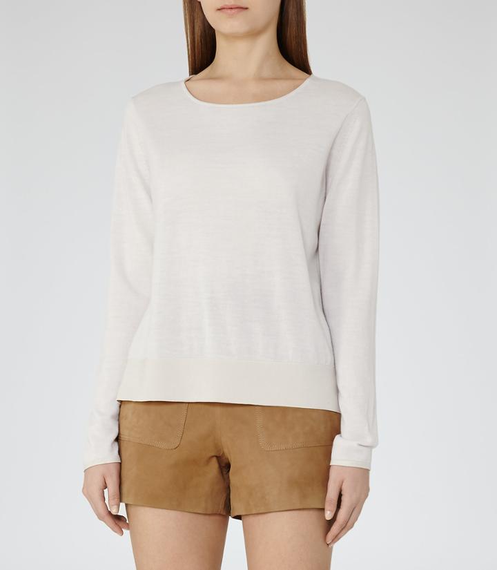 Reiss Paige - Womens Fine-knit Jumper In Pink, Size L