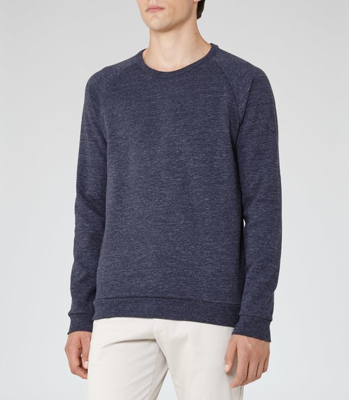 Reiss Rio - Mens Marl Sweatshirt In Blue, Size S