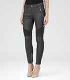 Reiss Biker Coated - Womens Coated Biker Jeans In Grey, Size 25