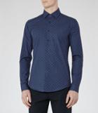 Reiss Lenzan - Mens Contrast Weave Shirt In Blue, Size Xs