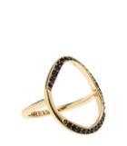 Reiss Hayley - Open Oval Ring With Swarovski Crystals In Yellow, Womens, Size S