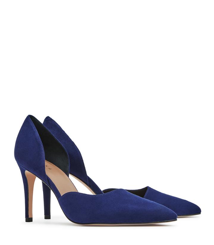 Reiss Lawrence Suede - Womens Suede Court Shoes In Blue, Size 5