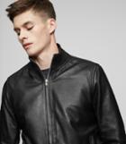 Reiss Mars - Leather Bomber Jacket In Black, Mens, Size Xs