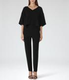 Reiss Bonnie - Womens Double-layer Jumpsuit In Black, Size 4