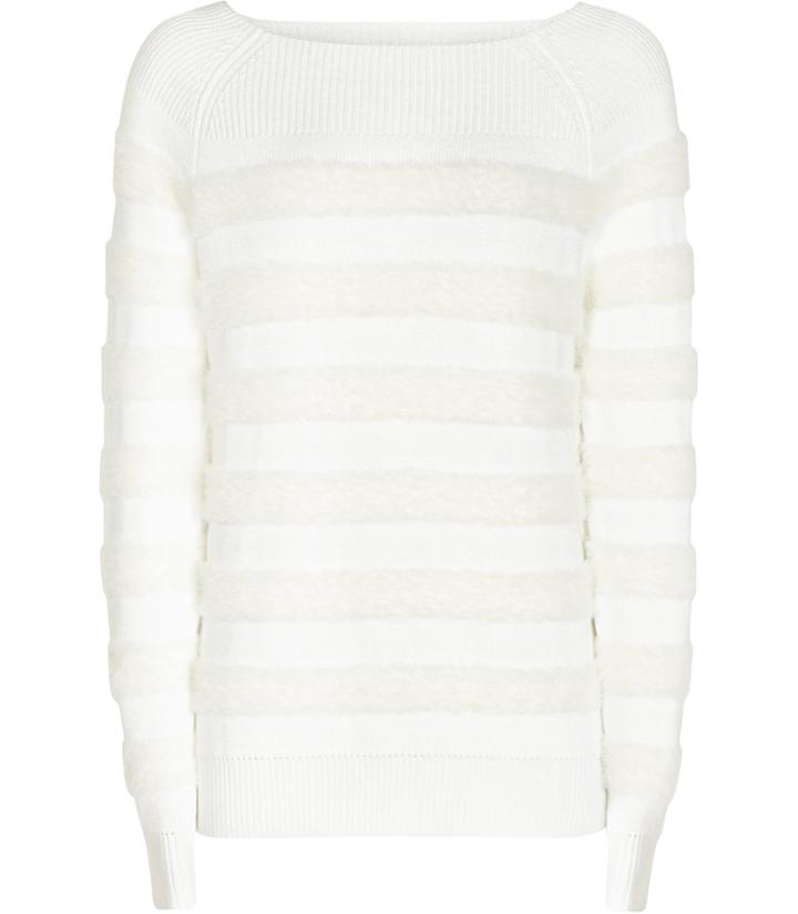 Reiss Orphilla - Womens Textured-stripe Jumper In White, Size Xs