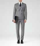 Reiss Wren - Mens Double-breasted Wool Suit In Grey