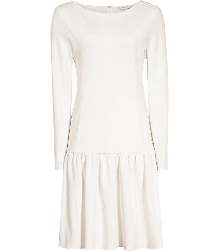 Reiss Agnes - Womens Drop-waist Jersey Dress In White, Size 4