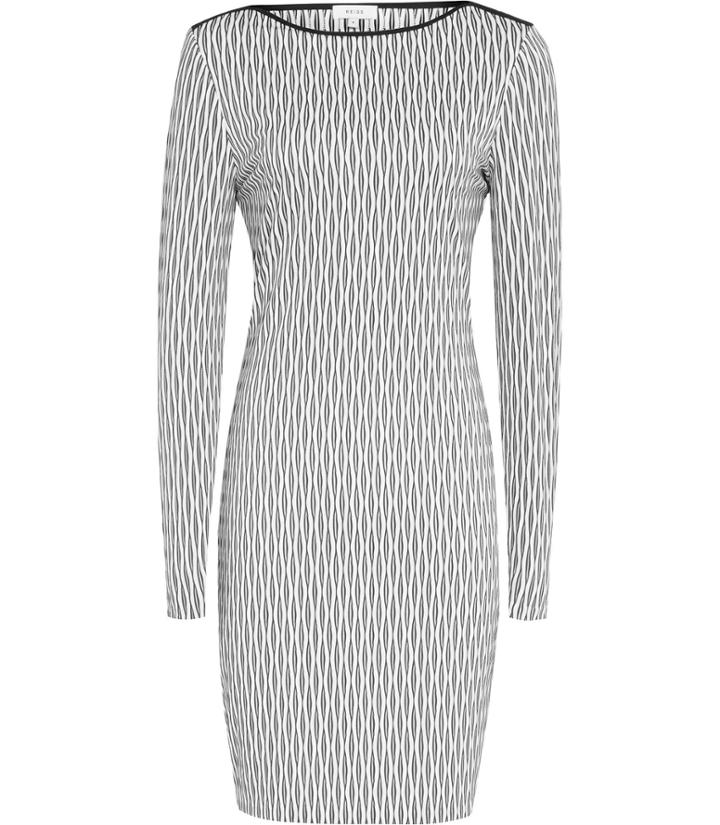 Reiss Auguste - Womens Graphic Bodycon Dress In White, Size 4