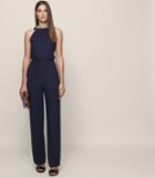 Reiss Lolita - Backless Bow-detail Jumpsuit In Blue, Womens, Size 0
