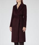 Reiss Forley - Womens Textured Longline Coat In Purple, Size 6