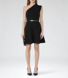 Reiss Keria - One-shoulder Dress In Black, Womens, Size 0