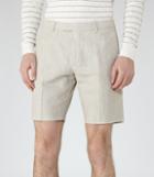 Reiss Valley - Mens Linen And Cotton Shorts In White, Size 32