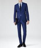 Reiss Johnson - Mens Peak Lapel Suit In Blue, Size 38