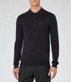 Reiss Mansion - Merino Polo Shirt In Blue, Mens, Size Xs