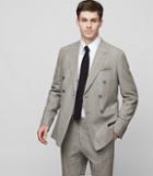 Reiss Battalion B - Double-breasted Blazer In Grey, Mens, Size 34