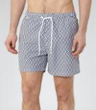 Reiss Oliver - Mens Geometric Print Swim Shorts In Blue, Size Xs