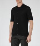 Reiss Matlock - Mens Full Placket Polo Shirt In Black, Size Xs