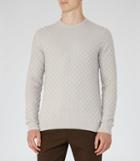 Reiss Prima - Check Weave Jumper In Grey, Mens, Size Xxl
