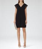 Reiss Cayene - Womens Lace-detail Shift Dress In Black, Size 6