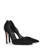 Reiss Maggie - Womens Mesh-detail Court Shoes In Black, Size 6