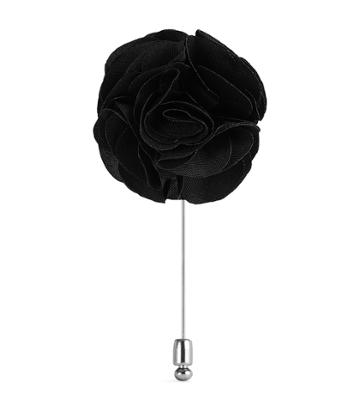 Reiss Piani - Flower Dress Pin In Black, Mens