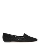 Reiss Peggie - Womens Laser-cut Suede Shoes In Black, Size 3