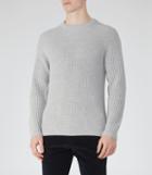 Reiss Cookly - Mens Ribbed Crew-neck Jumper In Grey, Size Xs