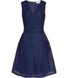 Reiss Topaz - Womens Textured Fit And Flare Dress In Blue, Size 8
