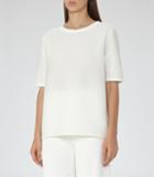 Reiss Marcey - Womens Textured Button-back Top In White, Size Xs