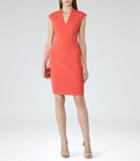 Reiss Lindon - Womens Panelled Cap-sleeve Dress In Purple, Size 6