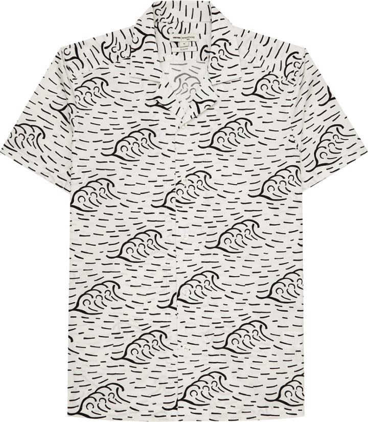 Reiss Bermuda - Mens Wave Print Shirt In White, Size S