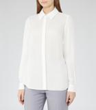 Reiss Fleur - Silk Shirt In White, Womens, Size 0