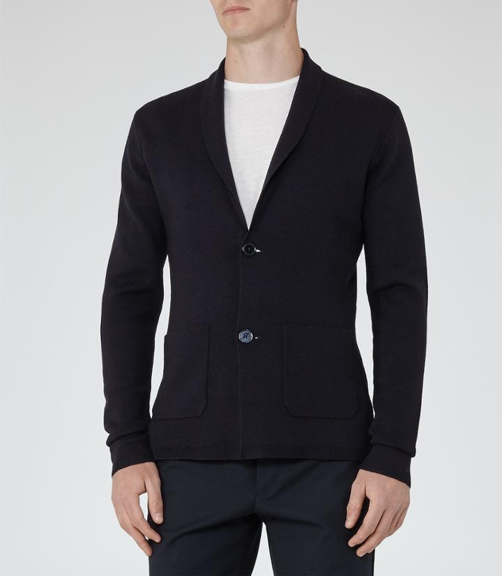 Reiss Lance - Mens Shawl Collar Caridgan In Blue, Size S