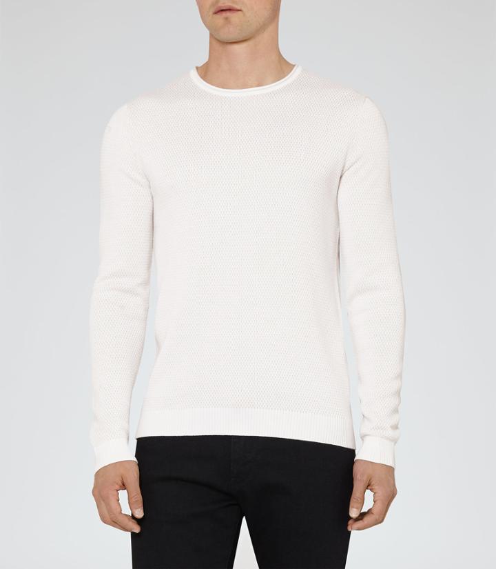 Reiss Watson - Mens Textured Jumper In Brown, Size M