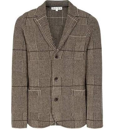 Reiss Modena Check Knitted Blazer