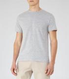 Reiss Sonar - Mens Mottled Weave T-shirt In Blue, Size Xs