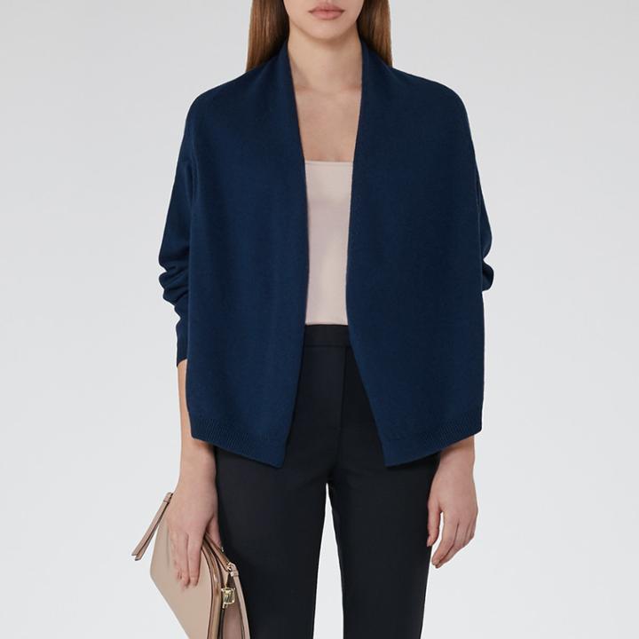 Reiss Oscar - Womens Open-front Cardigan In Blue