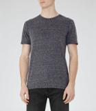 Reiss Barnington - Flecked Crew-neck T-shirt In Blue, Mens, Size Xs