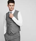 Reiss Robin W - Hopsack Weave Waistcoat In Grey, Mens, Size 36