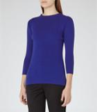 Reiss Lulia - Womens High-neck Knitted Top In Blue, Size 6