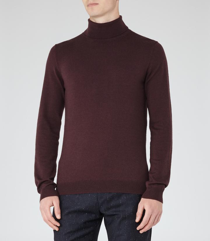 Reiss Observe - Mens Rollneck Jumper In Purple, Size S